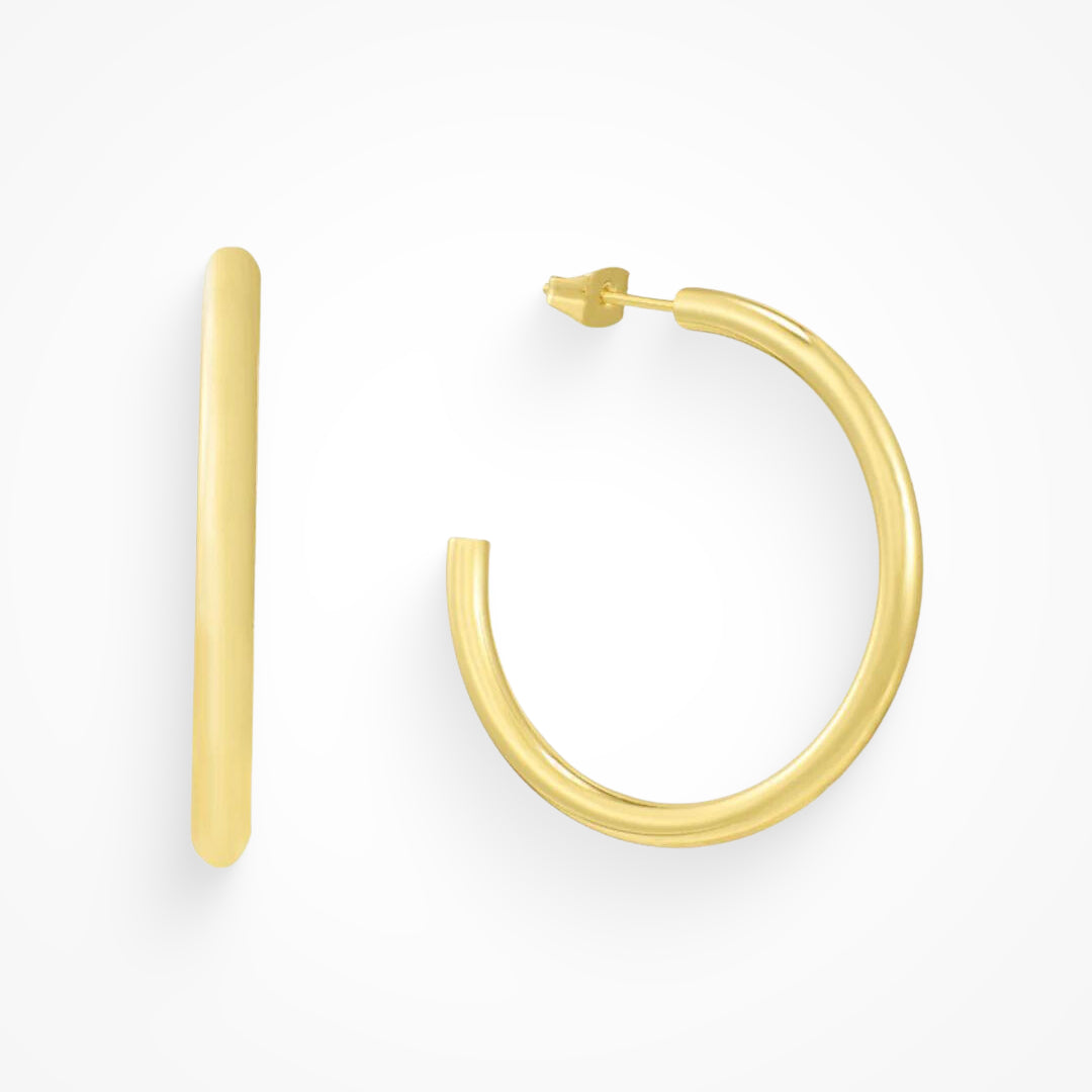 Plain gold store hoops