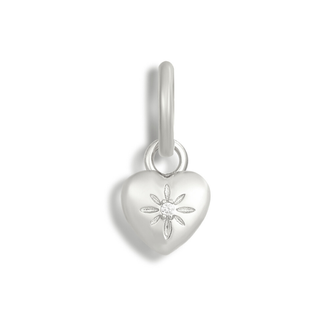 Heart Of Gold Charm - Silver