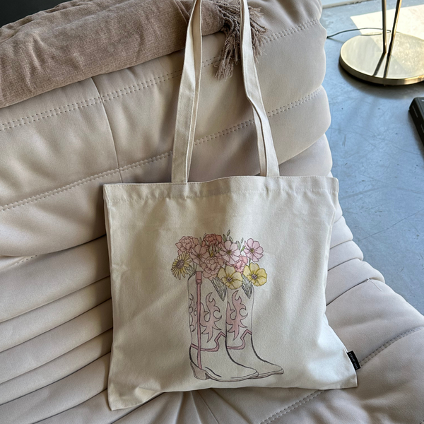 Boots 'n Flowers Tote Bag