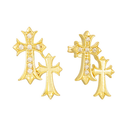 Clous d’oreilles Double Cross Me