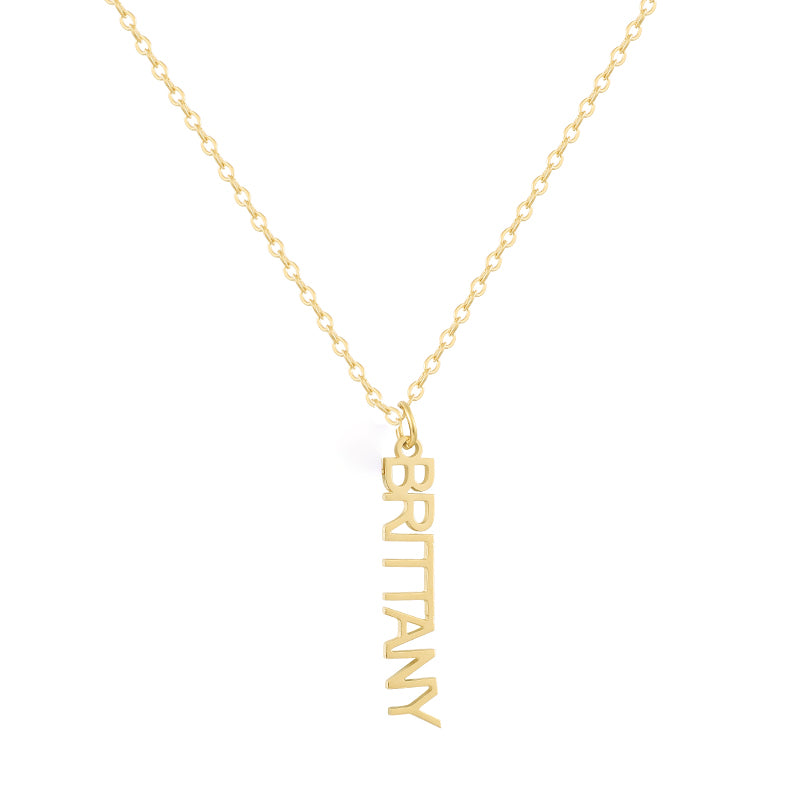 Custom/Personalized Mini Vertical Charm Nameplate Necklace