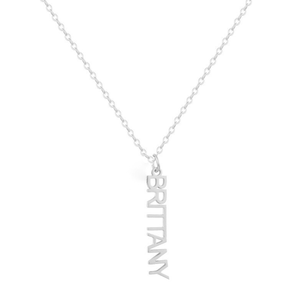 Custom/Personalized Mini Vertical Charm Nameplate Necklace