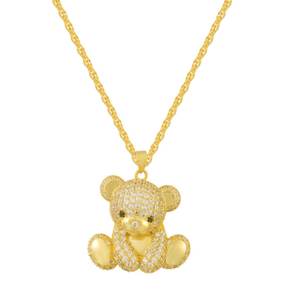1pc Lovely Transparent Fishing Line Teddy Bear Pendant Necklace
